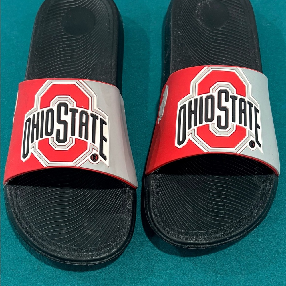 Men's Slide Sandals - Red, Gray, and Black